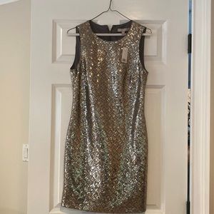 Banana Republic Sequence gold and silver cocktail dress. Never worn. Size 4
